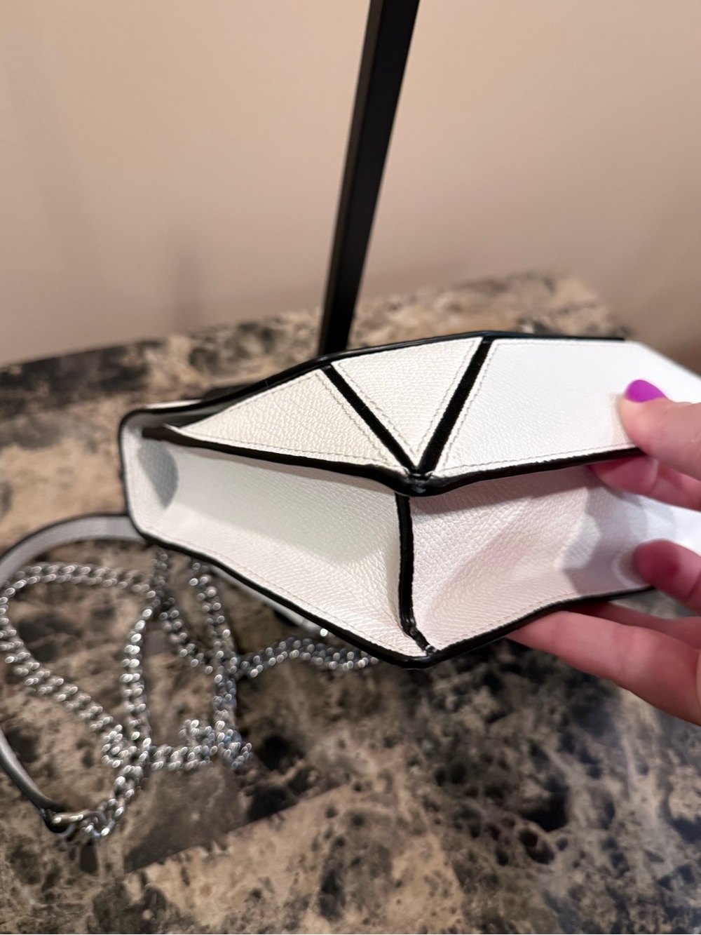 Henri Bendel Bijoux Party Chain Crossbody - White Pebbled Leather - Picture 7 of 16